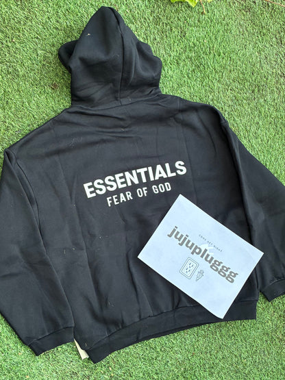 "FW24" Blck Essntials Hoodie — In Stock (Sizes S–L)